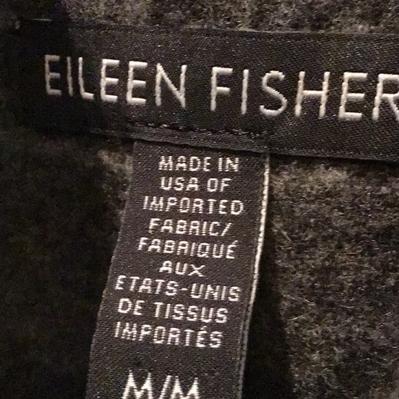 Eileen Fisher charcoal gray wool open front vest - Picture 4 of 9